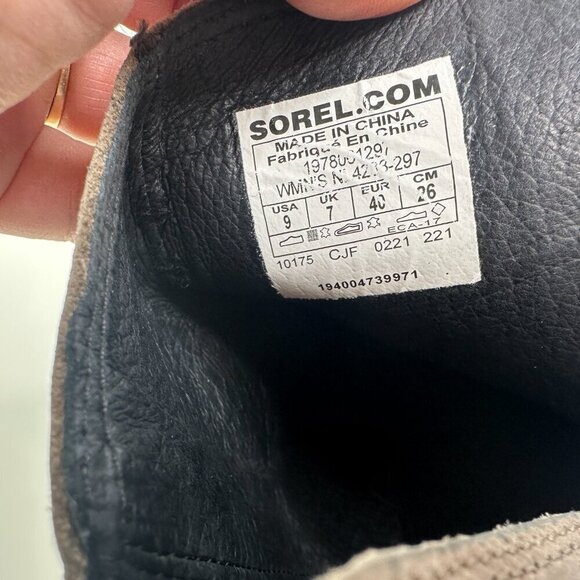 Women's Sorel Joan Uptown Zip Wedge Tan Boots Sz 9 - Picture 13 of 14